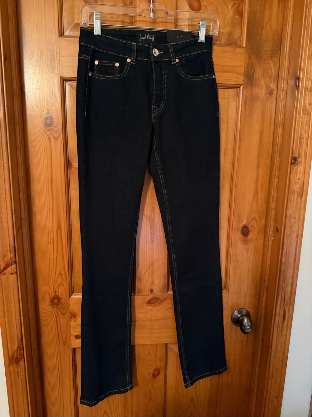 Joseph Ribkoff Black Straight-Leg Jeans with Contrast Stitching